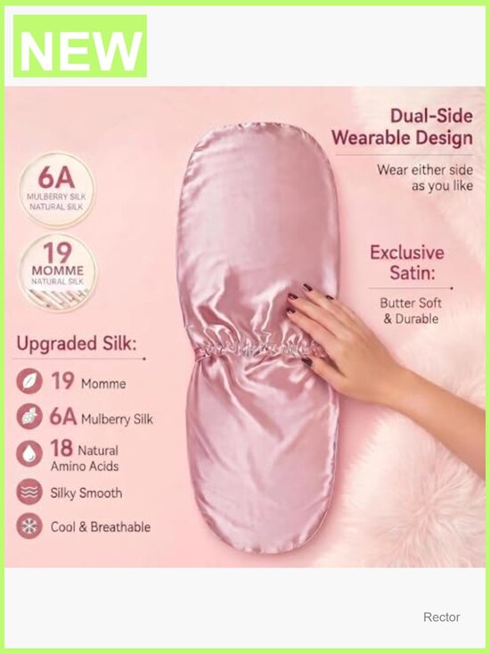 Mulberry Silk Adjustable Bonnet Sleep Cap, Long Turban for Curly Hair, Double main image 3